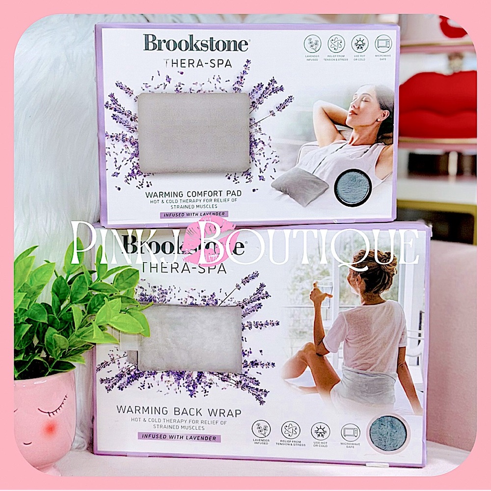 💗🪷{Brookstone} Gray Warming Back Wrap+Comfort Pad | Muscle Pain Relief Bundle!